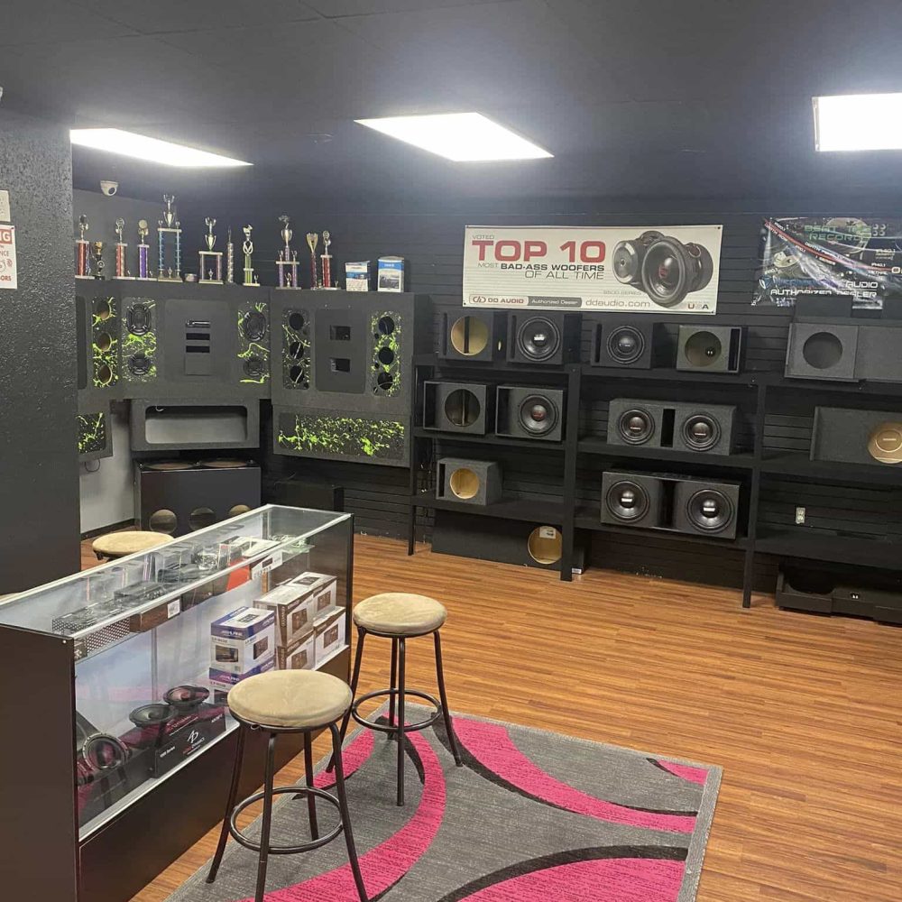 Inside of the main waiting area for customers at XD Audio.